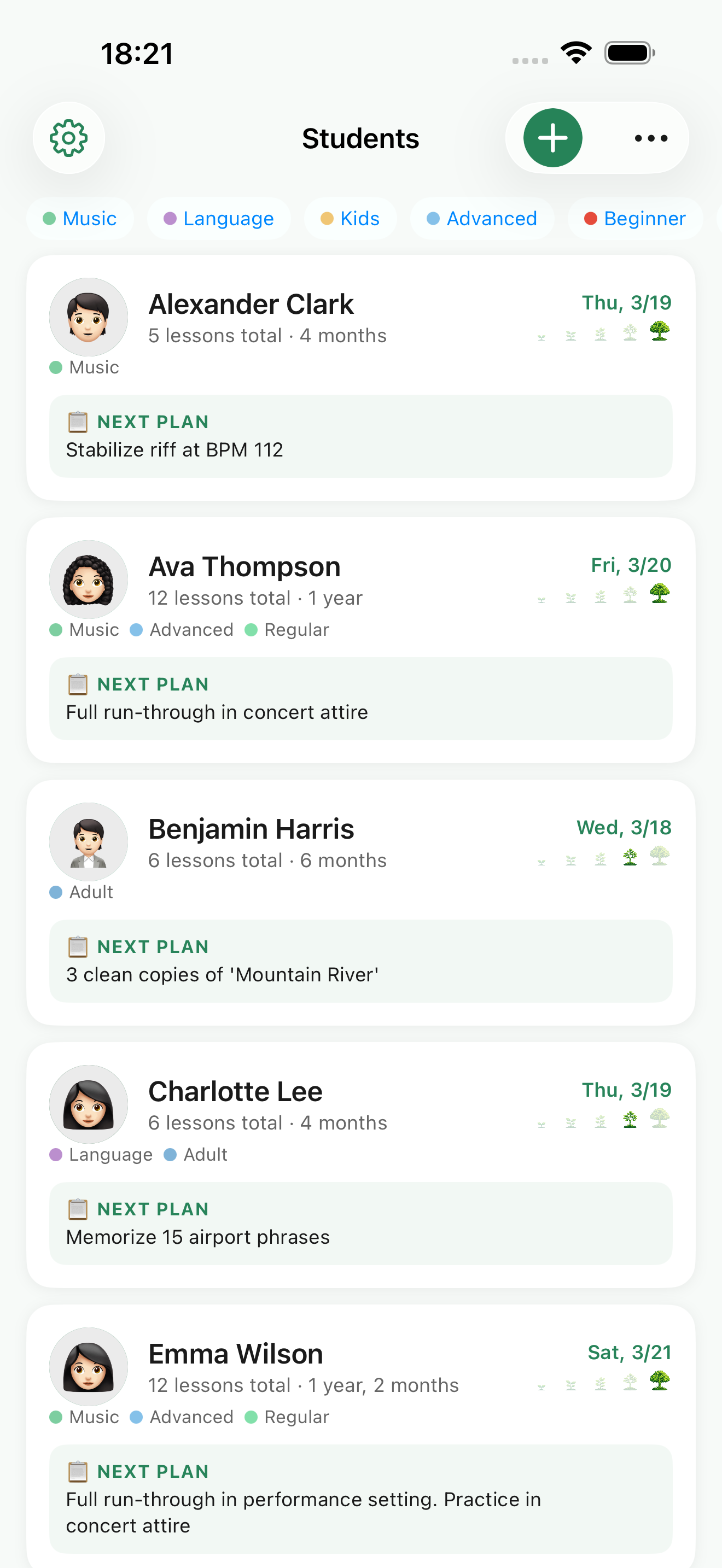 LessonTree app screen preview