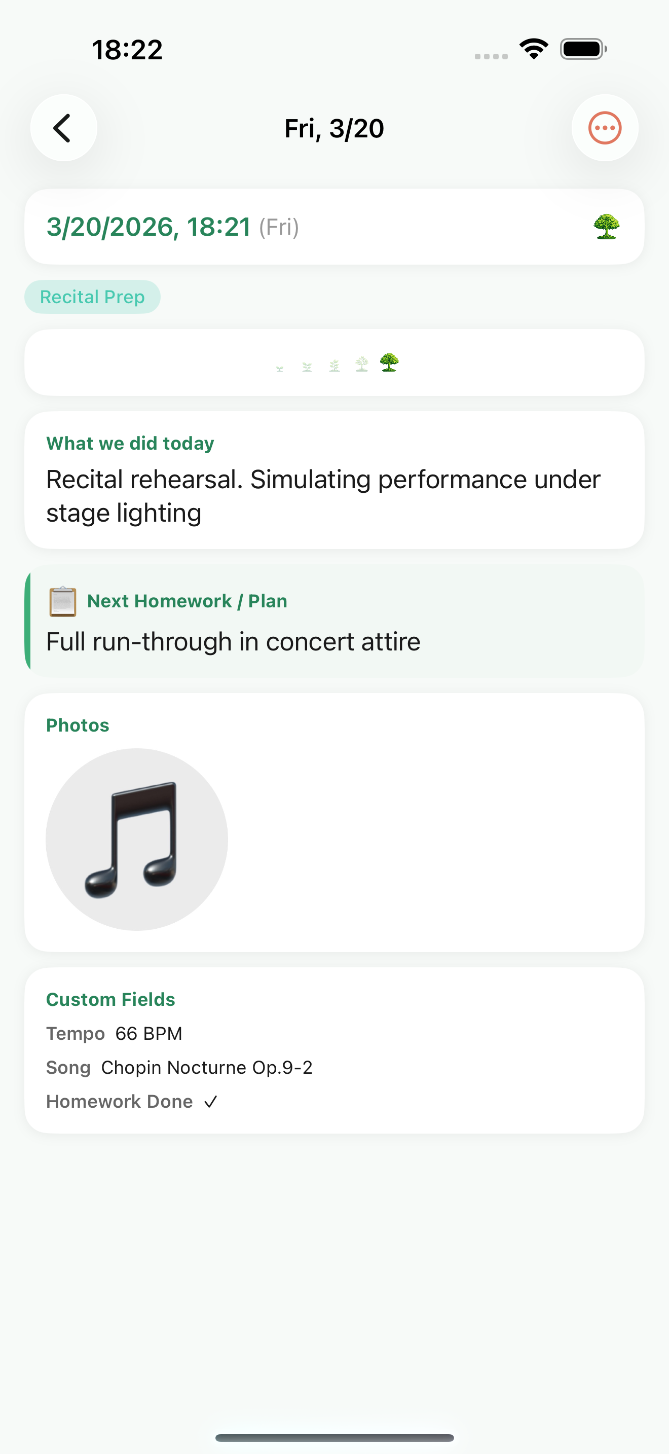Lesson detail screen